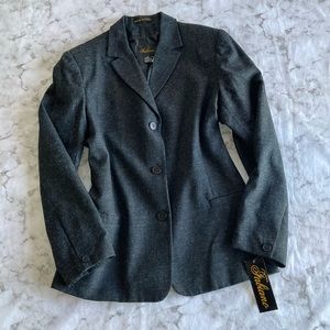 Black blazer with light gray tweed look
